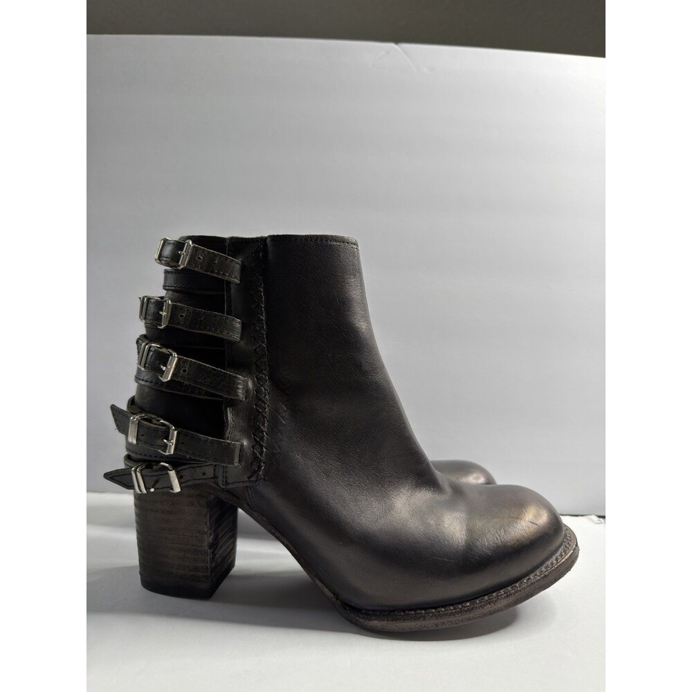 Freebird by Steven Hermosa Leather Buckle Ankle Booties Women's 11 Rare